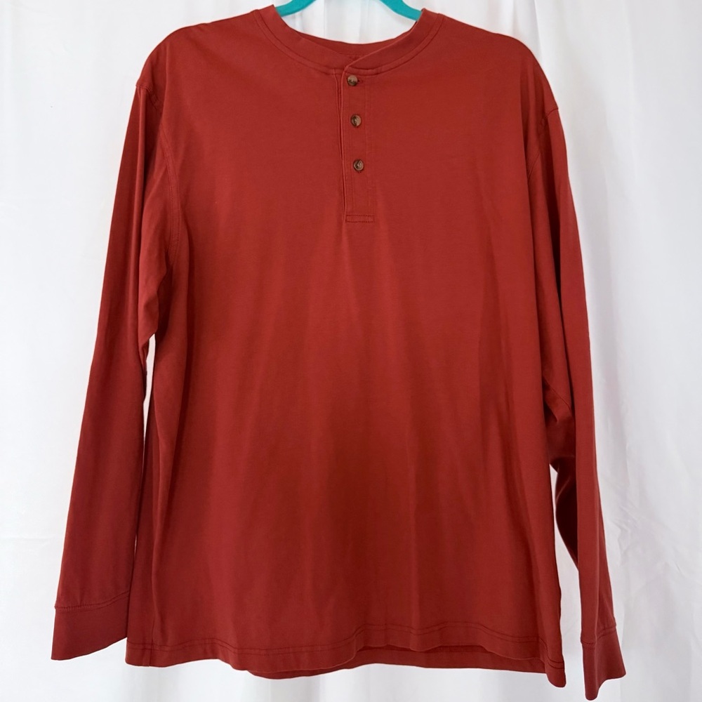 L.L. Bean Henley Shirt - Rust Red